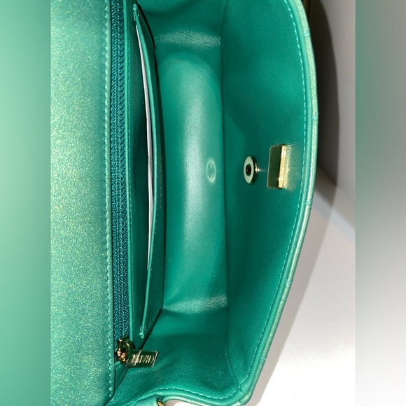 RARE NIB CHANEL IRIDESCENT GREEN CLASSIC MINI FLAP - Picture 12 of 17